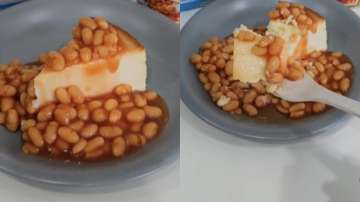 Cheesecake and baked beans