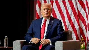 Former US President Donald Trump at the National Association of Black Journalists (NABJ) convention in Chicago.