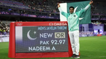 Arshad Nadeem at the Paris Olympics 2024 