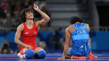 Indian wrestler Vinesh Phogat at the Paris Olympics 2024