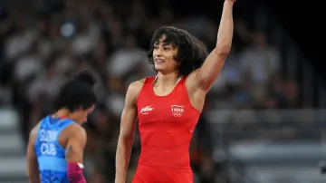 Indian wrestler Vinesh Phogat at the Paris Olympics 2024