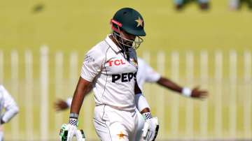 Babar Azam during the Test match against Bangladesh in Rawalpindi on August 21, 2024