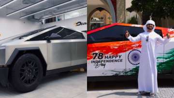 Tesla Cybertruck in tricolour