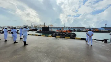 The submarine was accorded a ceremonial reception by the Sri Lanka Navy on August 2, 2024.