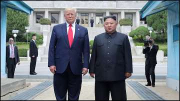 Former US President Donald Trump with North Korean leader Kim Jong Un in 2019