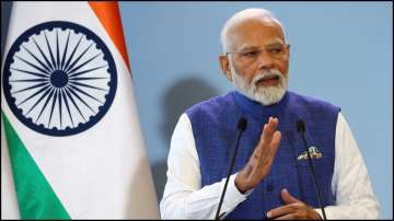 Prime Minister Narendra Modi at a press conference in Poland.