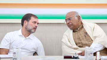 Congress leader Rahul Gandhi and party president Mallikarjun Kharge