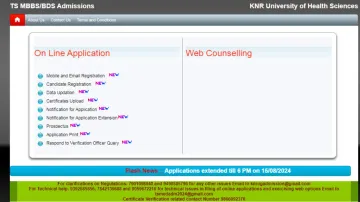 Telangana NEET UG 2024 counselling Registration last date