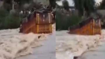 Truck swept away from submerged bridge in Rajasthan