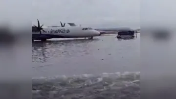 Waterlogging at Kolkata Airport runway