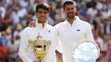 Carlos Alcaraz and Novak Djokovic.