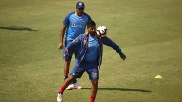 Suryakumar Yadav during India's practice session.