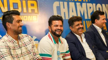 Suresh Raina during the unveiling ceremony of the team and jersey of India Champions.