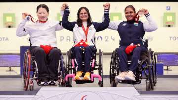 Yunri Lee, Avani Lekhara and Mona Agarwal (from left to right).