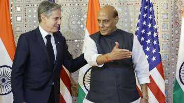 US Secy of State Antony Blinken with Defence Minister Rajnath Singh 