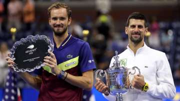 Daniil Medvedev and Novak Djokovic