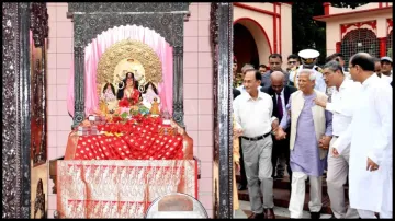 Bangladesh interim government chief Muhammad Yunus visits Dhakeshwari Temple in Dhaka, Bangladesh.