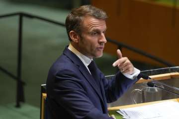 French President Emmanuel Macron at UN