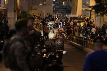 A chaotic situation outside a hospital in Beirut