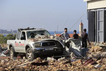 A building destroyed by the Israeli military