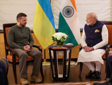 Ukrainian President Volodymyr Zelenskyy with PM Modi in New York