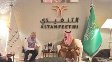 EAM S Jaishankar meets Abdulmajeed Al Smari, Deputy Minister for Protocol Affairs in Riyadh.