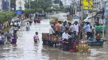 Andhra Pradesh floods, Shivraj Singh Chouhan, agriculture minister Shivraj Chouhan in Vijayawada, an