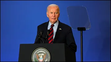 US President Joe Biden speaks at an event in New York