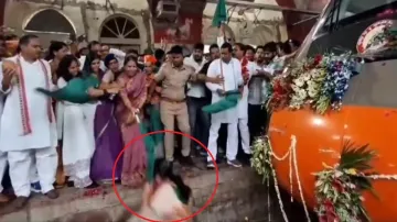 BJP leader falls on track while inaugurating Vande Bharat Express