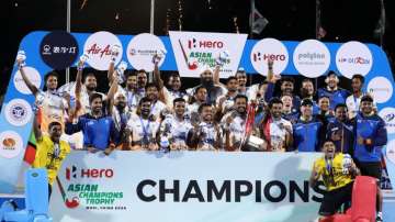 Indian hockey team lifts the Asian Champions Trophy title.