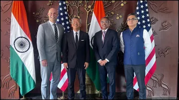 Indian and US officials during the 2+2 Intersessional Dialogue.