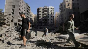 Rubble at the site of the Israeli airstrike in Lebanon