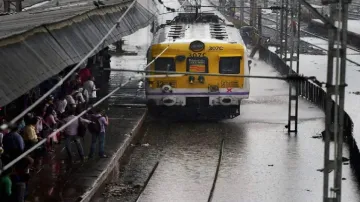 Mumbai local train services were disrupted due to rains