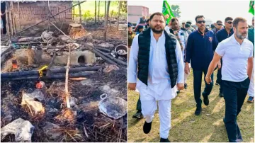 Rahul Gandhi Tejashwi Yadav Nawada Houses of Mahadalits set ablaze