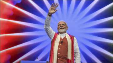 PM Narendra Modi addressing the 'Modi and US' diaspora event in New York.