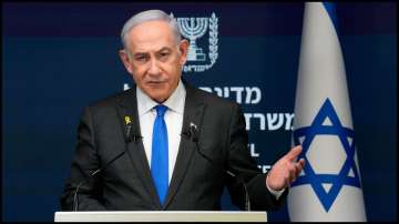 Israeli Prime Minister Benjamin Netanyahu speaks during a news conference in Jerusalem.