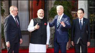 PM Modi, US President Joe Biden, Australian PM Anthony Albanese and Japan PM Fumio Kishida at the Quad Summit venue in Delaware.