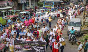 Doctors and other medical staff demanding justice for the  trainee doctor who was raped and murdered at R G Kar Medical College and Hospital. 