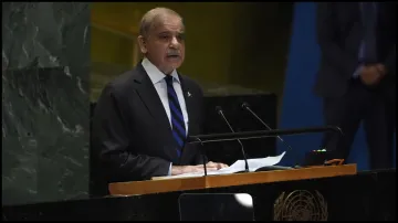 Pakistan Priem Minister Shehbaz address the UN General Assembly on Friday.