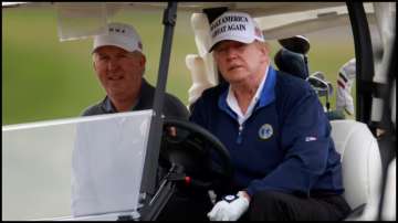 Former US President Donald Trump at one of his golf clubs.