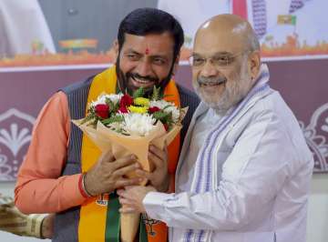 Nayab Singh Saini with Amit Shah