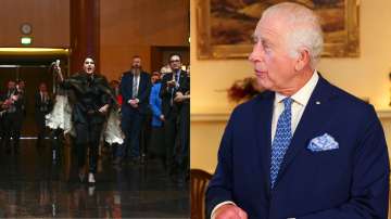 Australian Senator Lidia Thorpe, center, disrupts proceedings as Britain's King Charles III and Quee