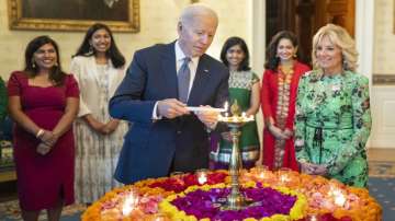 Joe Biden lit the formal diya at the White House (File pic)