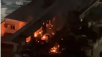 Massive fire breaks out at market in UP's Ghaziabad.