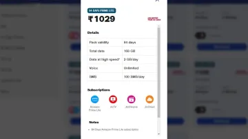 Jio updated Rs 1,029 recharge plan