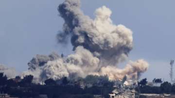 Smoke billows after an Israeli Air Force air strike on a village in southern Lebanon.