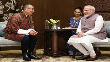 PM Modi meets Bhutanese counterpart Tshering Tobgay