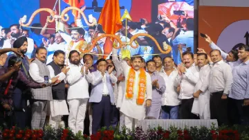 Nilesh Rane joins Shiv Sena in the presence of CM Eknath Shinde