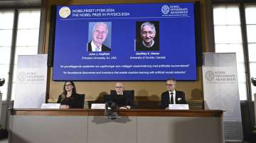 John Hopfield and Geoffrey Hinton, seen in picture, are awarded this year's Nobel Prize in Physics.