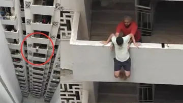 Noida man tries to jump from 14th floor of high rise building